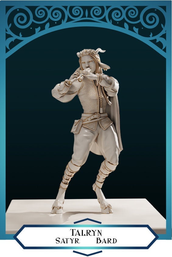Satyr Bard | D&D TTRPG Miniature | DnD Is A Woman | NO BASE