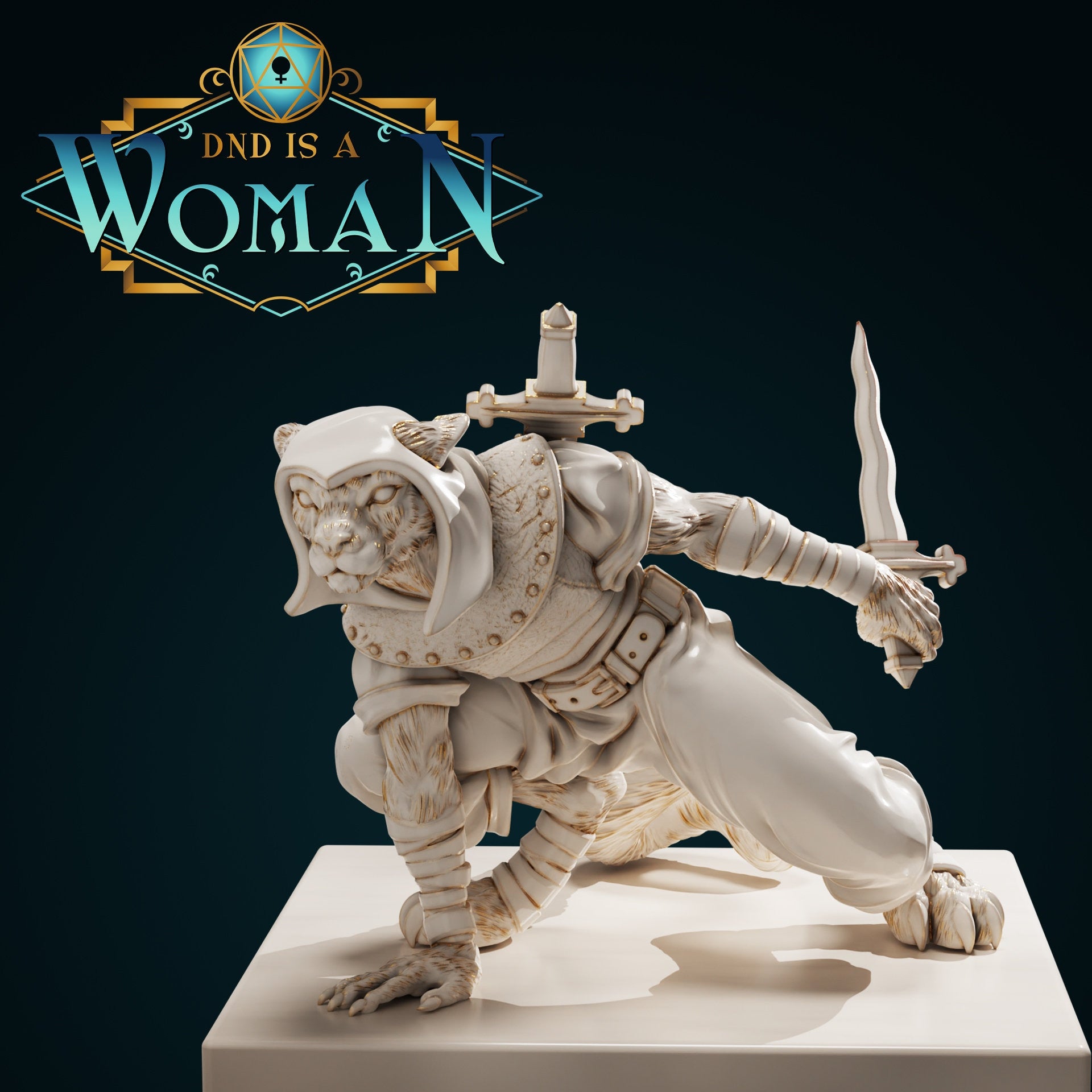 Tabaxi Rogue | D&D TTRPG Miniature | DnD Is A Woman | NO BASE