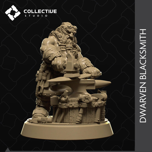 Dwarven Blacksmith | D&D Tabletop Gaming Mini or Display Figure | Collective Studio