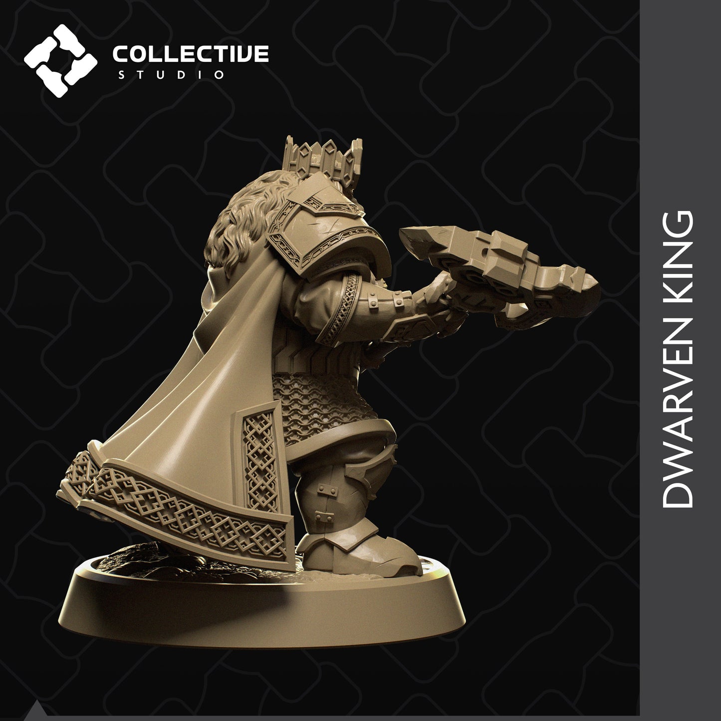 Dwarven King | Tabletop Gaming Mini or Display Figure | Collective Studio