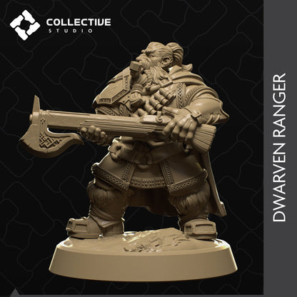 Dwarven Ranger | Tabletop Gaming Mini or Display Figure | Collective Studio