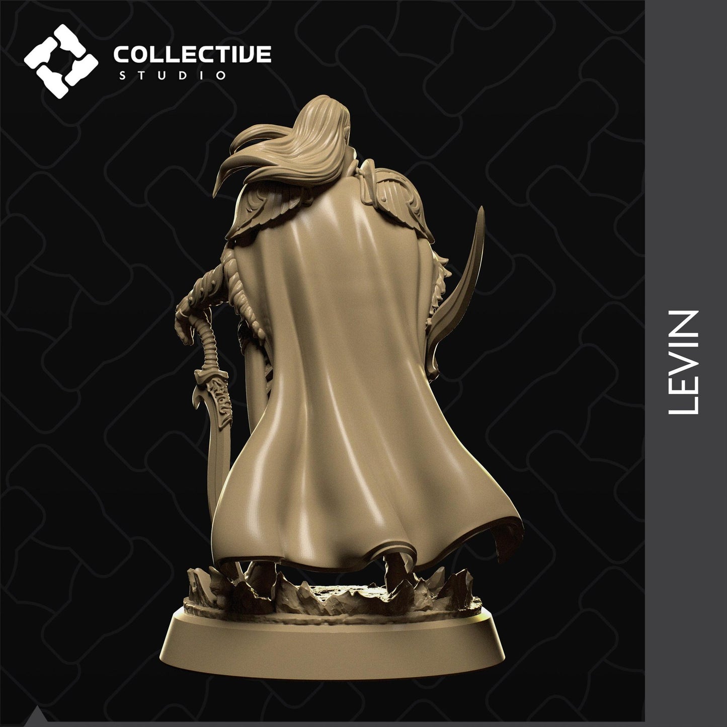 Levin, Elf Drow Fighter Ranger | Tabletop Gaming Mini or Display Figure | Collective Studio