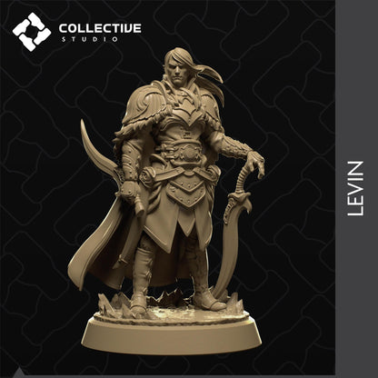 Levin, Elf Drow Fighter Ranger | Tabletop Gaming Mini or Display Figure | Collective Studio