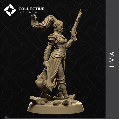 Livia, Elf Drow Ranger | Tabletop Gaming Mini or Display Figure | Collective Studio
