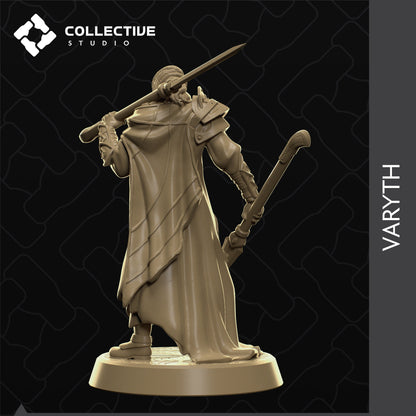 Varyth, Drow Elf Fighter Ranger Warrior | D&D Tabletop Gaming Mini or Display Figure | Collective Studio