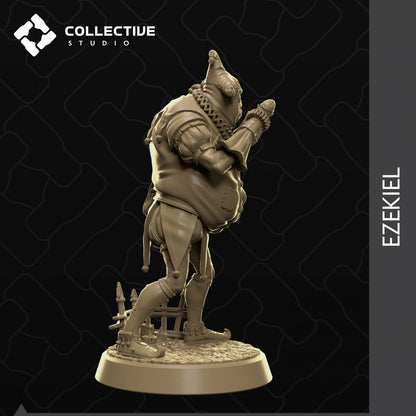 Tattles Told 3D Ezekiel Twisted Jester miniature tabletop gaming figure by Collective Studio, detailed painted display or game piece