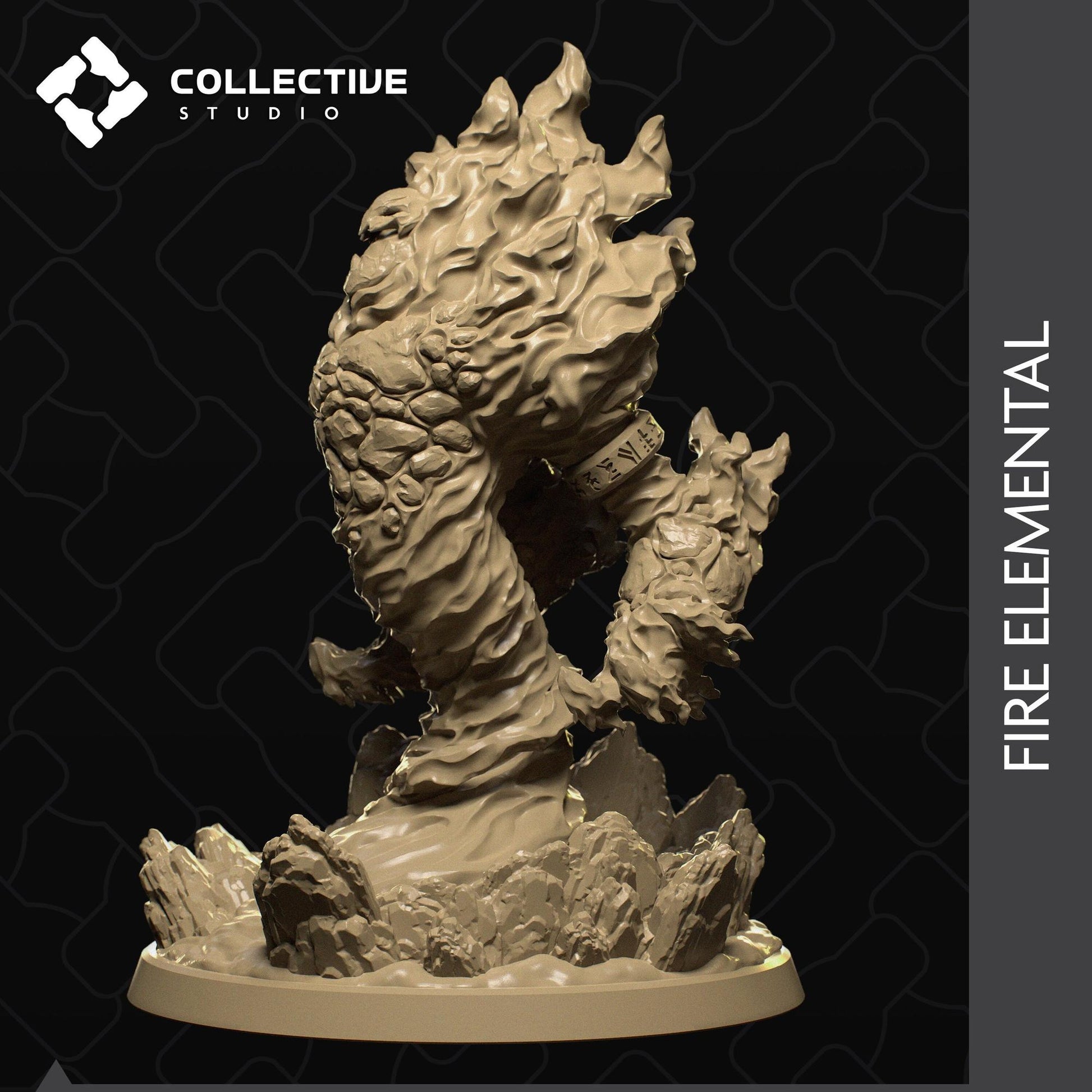 Fire Elemental | Tabletop Gaming Mini or Display Figure | Collective Studio