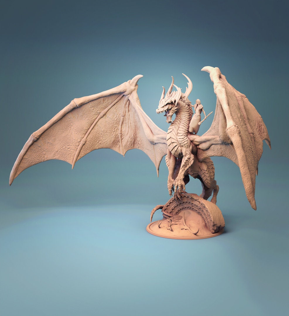 Green Dragon, Ancient Monster | TABLETOP SCALE | D&D TTRPG Dragon Miniature | Rescale Miniatures