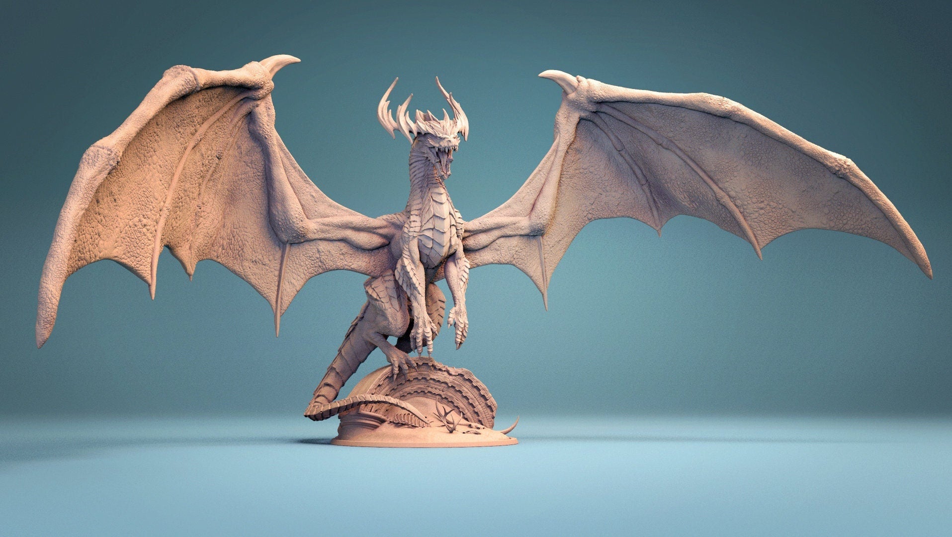 Green Dragon, Ancient Monster | TABLETOP SCALE | D&D TTRPG Dragon Miniature | Rescale Miniatures