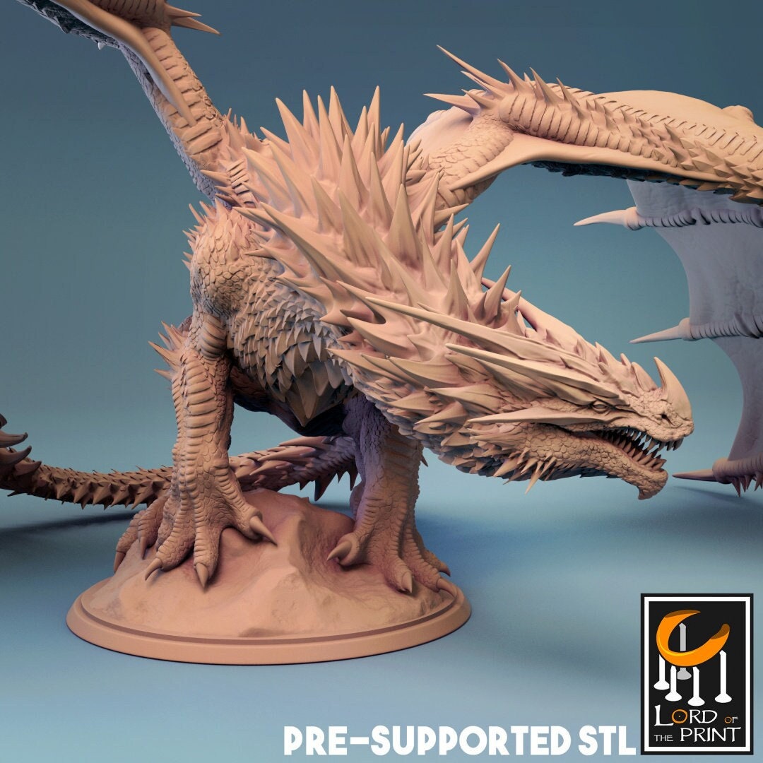 Red Dragon, Chromatic Monster | TABLETOP SCALE | D&D TTRPG Dragon Miniature | Rescale Miniatures