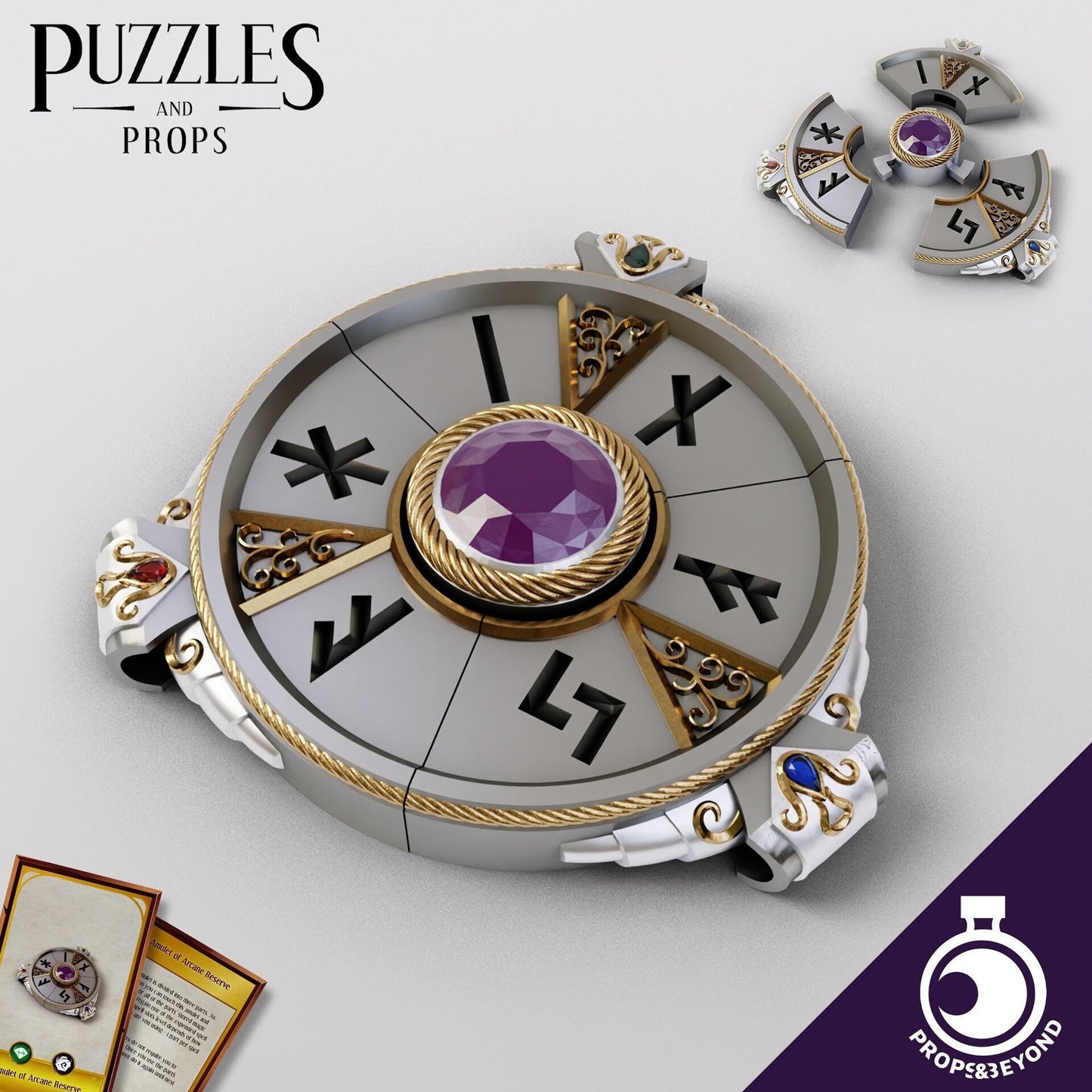 Amulet of Arcane Reserve | TTRPG LARP Gaming Prop | Puzzles & Props