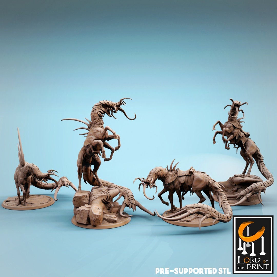 Corrupted Horses | TABLETOP SCALE | TTRPG Monster Miniature | Rescale Miniatures