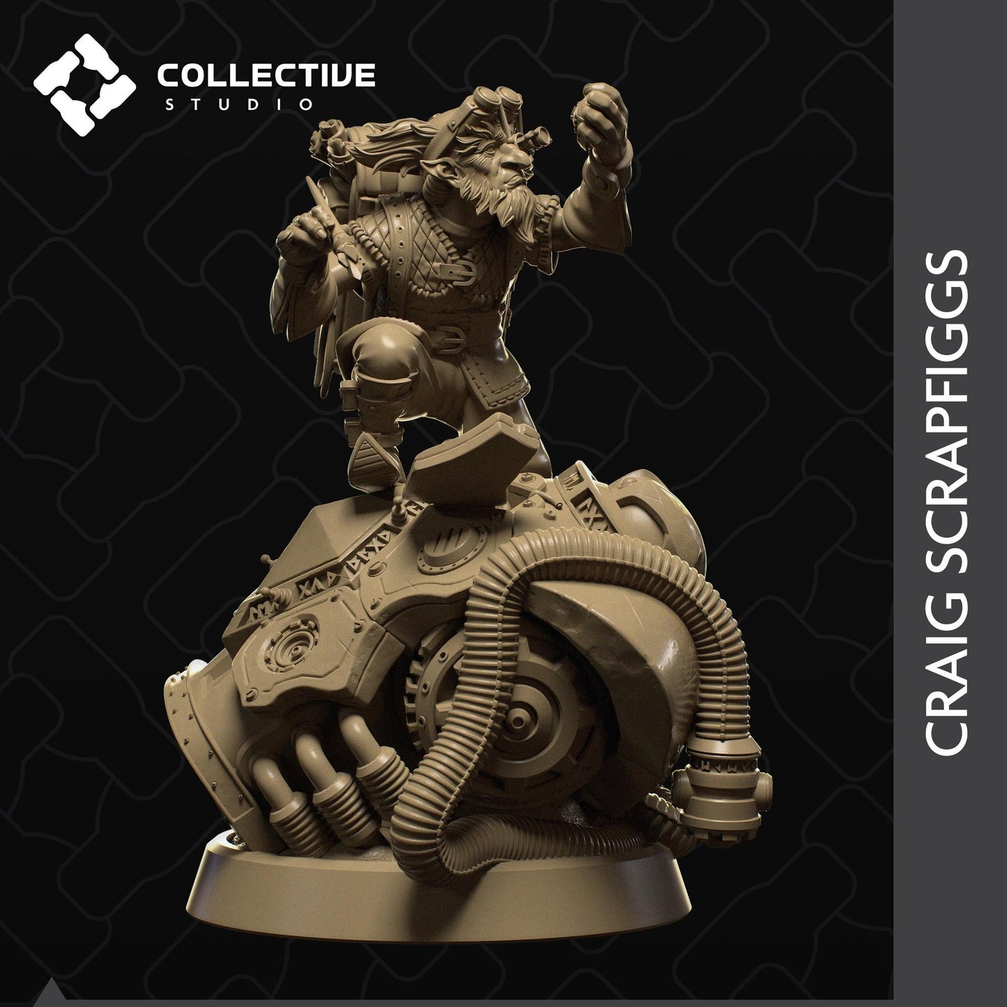 Craig Scrapfiggs, Gnome Artificer | Tabletop Gaming Mini or Display Figure | Collective Studio