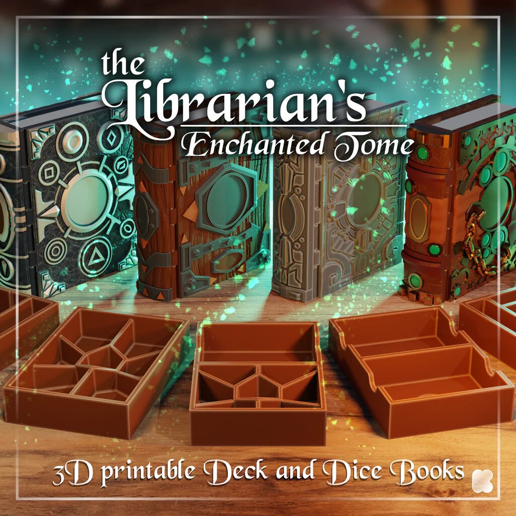 The Librarian's Tome, Classically Bound | 3D Printed Gaming Storage Accessory | XYKit