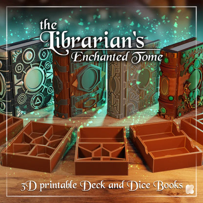 The Librarian's Tome, Stones of the Past | 3D Printed Gaming Storage Accessory | XYKit