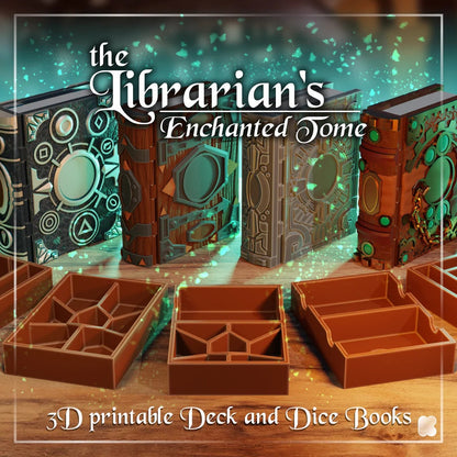 The Librarian's Tome, The Celtic Chronicle | 3D Printed Gaming Storage Accessory | XYKit