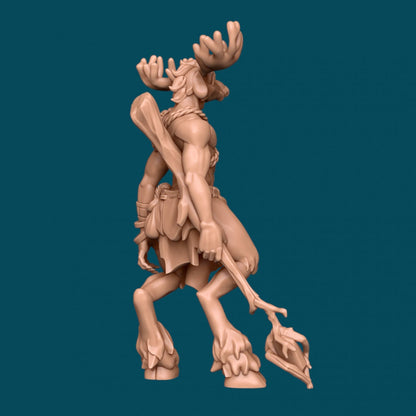 Aila, a Dreamy Mooseman | TTRPG D&D Miniature | Awkward Penguin Minis