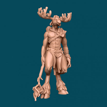 Aila, a Dreamy Mooseman | TTRPG D&D Miniature | Awkward Penguin Minis