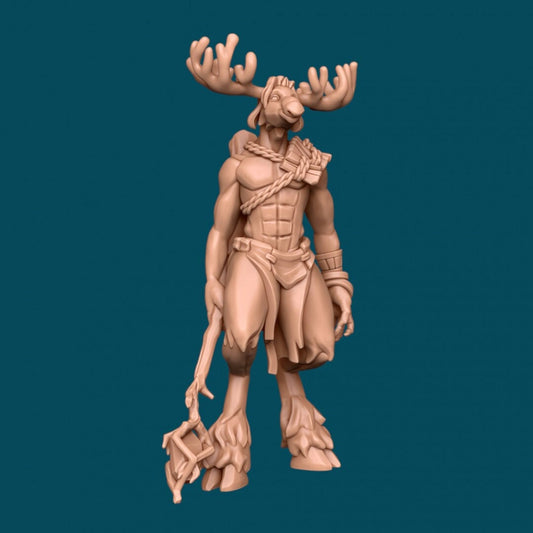 Aila, a Dreamy Mooseman | TTRPG D&D Miniature | Awkward Penguin Minis
