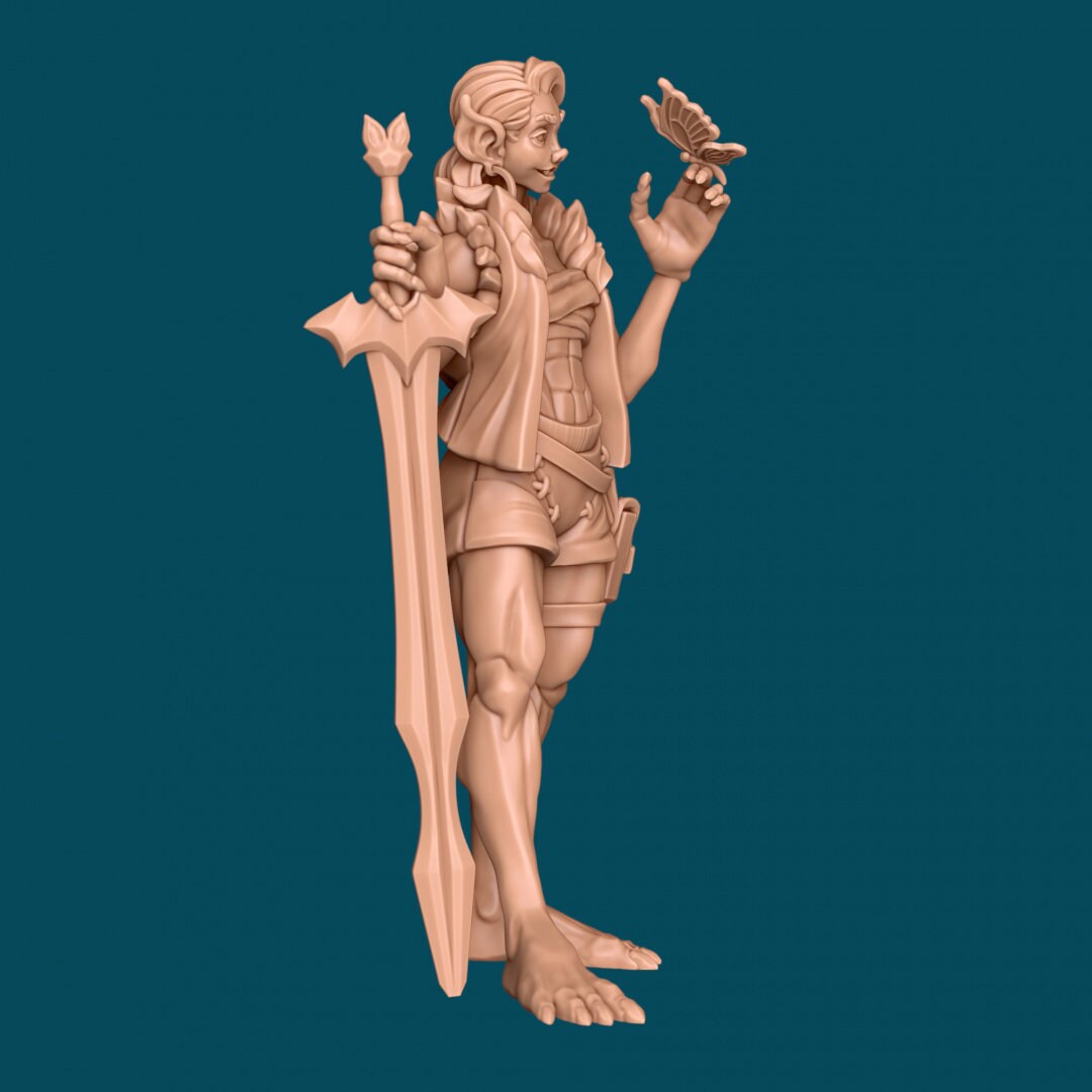 Matty the Bat-Shifter Barbarian | D&D TTRPG Miniature | Awkward Penguin Minis