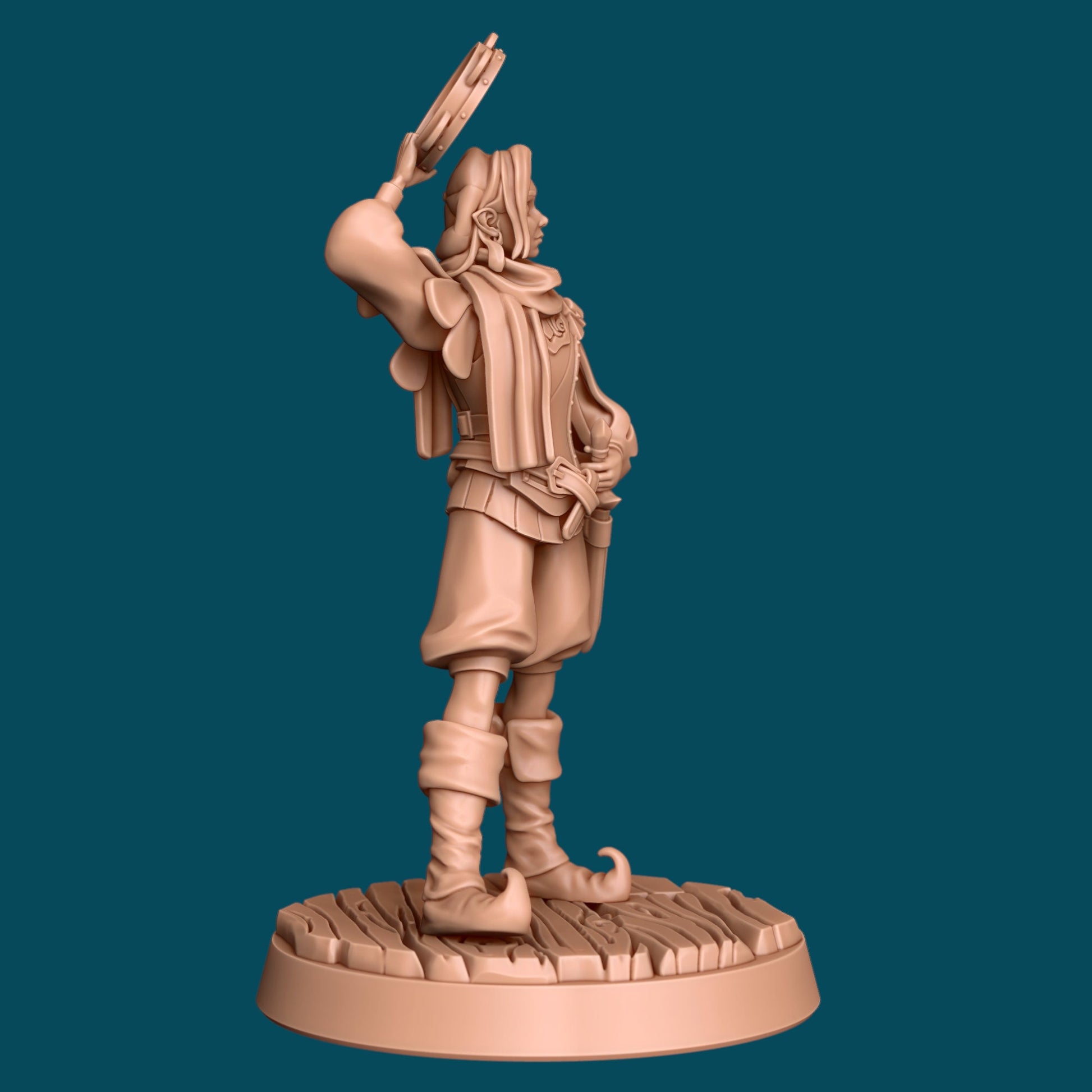 Yuta a Bard with a Tambourine (2025 Revamp) | D&D TTRPG Miniature | Awkward Penguin Minis