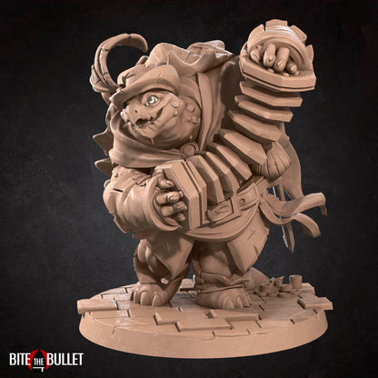 Tortle Bard | TTRPG Miniature | Bite the Bullet | Unpainted, Unplated Resin 8k