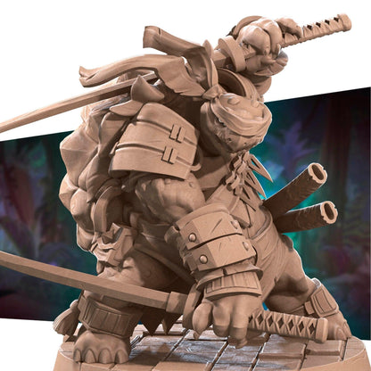 Tortle Ninja | TABLETOP SCALE | D&D TTRPG Miniature | Bite the Bullet | Unpainted, Unplated Resin 8k