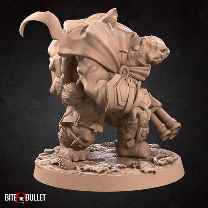 Tortle Hunter | TABLETOP SCALE | D&D TTRPG Miniature | Bite the Bullet | Unpainted, Unplated Resin 8k