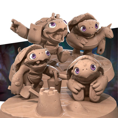 Tortle Babies | TTRPG Miniature | Bite the Bullet | Unpainted, Unplated Resin 8k