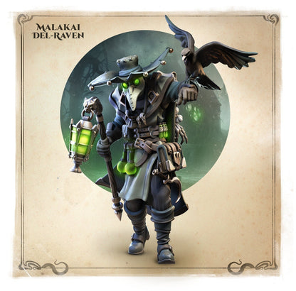 Malakai Del-Raven, Plague Doctor Grave Cleric | TTRPG D&D Miniature | Great Grimoire | Unpainted, Unplated Resin 8k