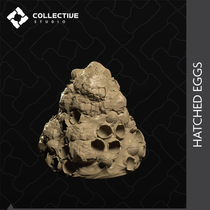 Eggs, Closed and Hatched | D&D Scatter Miniature | Collective Studio