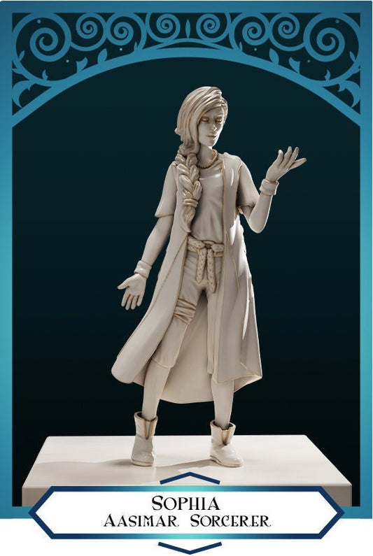 Aasimar Sorcerer | D&D TTRPG Miniature | DnD Is A Woman | NO BASE