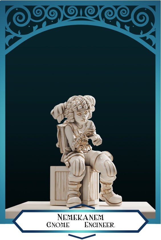Gnome Artificer Engineer | D&D TTRPG Miniature | DnD Is A Woman | NO BASE