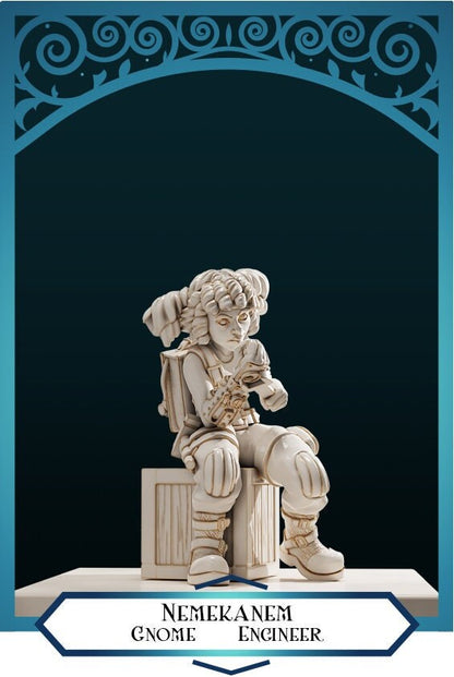 Gnome Artificer Engineer | D&D TTRPG Miniature | DnD Is A Woman | NO BASE