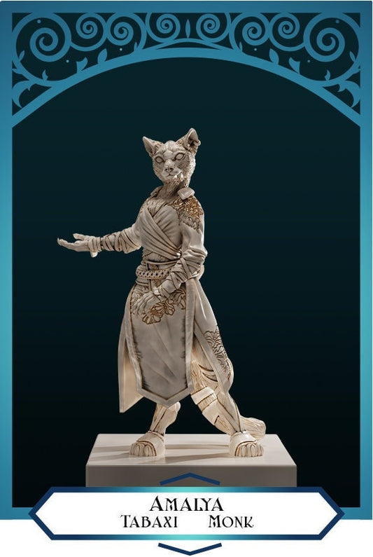 Tabaxi Monk | D&D TTRPG Miniature | DnD Is A Woman | NO BASE