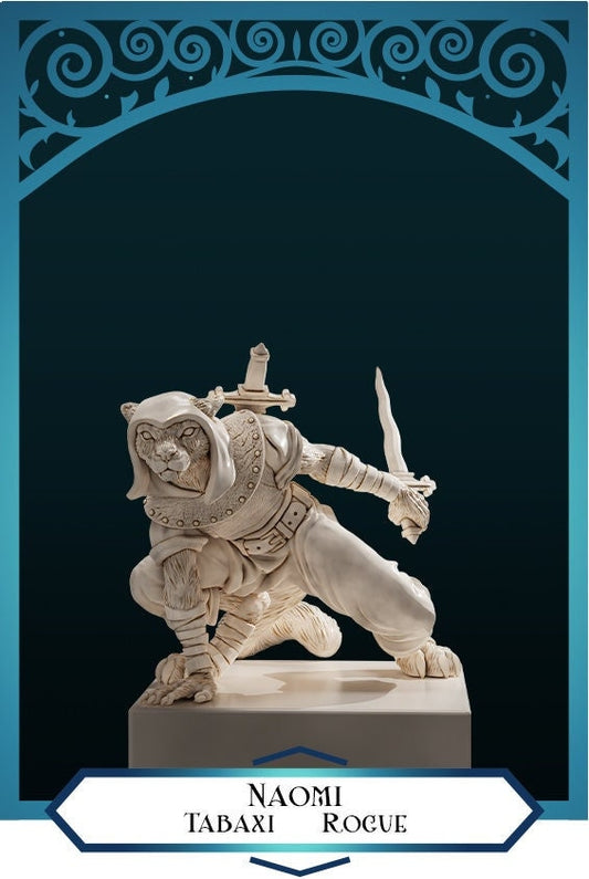 Tabaxi Rogue | D&D TTRPG Miniature | DnD Is A Woman | NO BASE