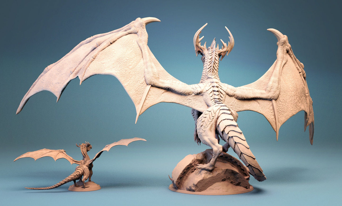 Green Dragon, Ancient Monster | TABLETOP SCALE | D&D TTRPG Dragon Miniature | Rescale Miniatures