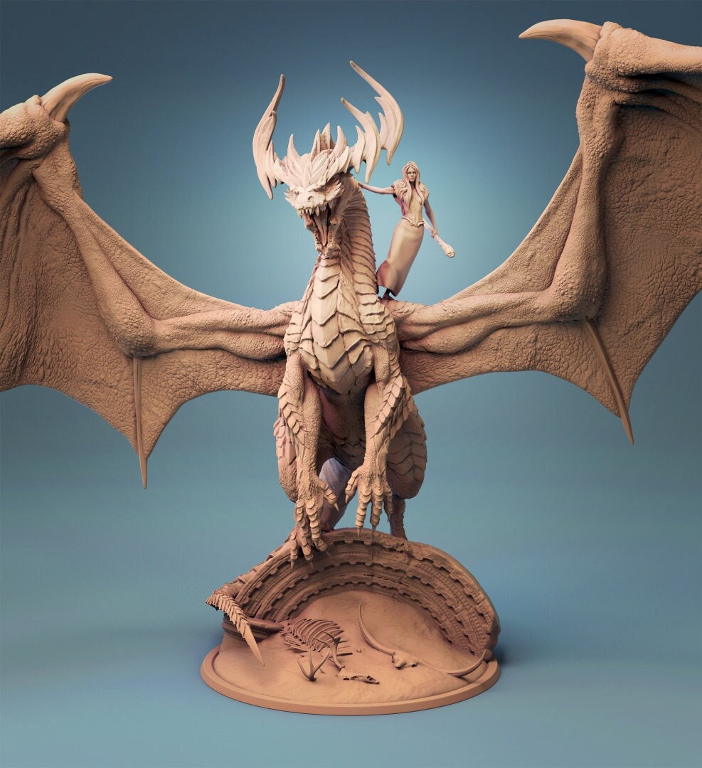 Green Dragon, Ancient Monster | TABLETOP SCALE | D&D TTRPG Dragon Miniature | Rescale Miniatures