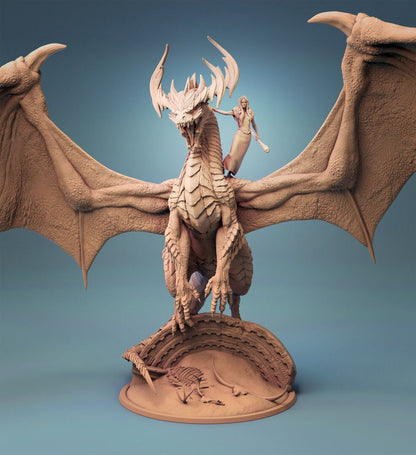 Green Dragon, Ancient Monster | TABLETOP SCALE | D&D TTRPG Dragon Miniature | Rescale Miniatures