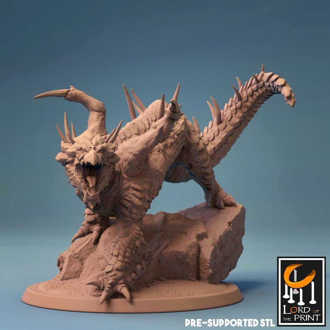 Brown Dragon, Monster | TABLETOP SCALE | D&D TTRPG Dragon Miniature | Rescale Miniatures