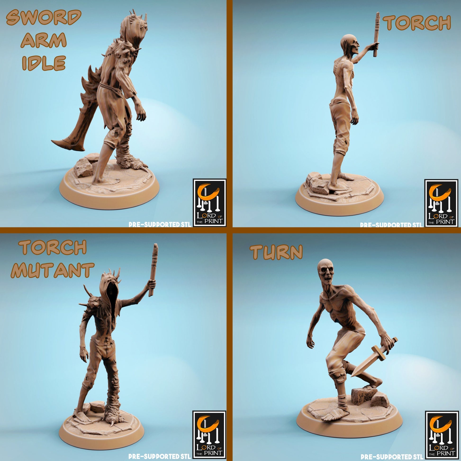 Corrupted Villagers | TABLETOP SCALE | TTRPG Monster Miniature | Rescale Miniatures