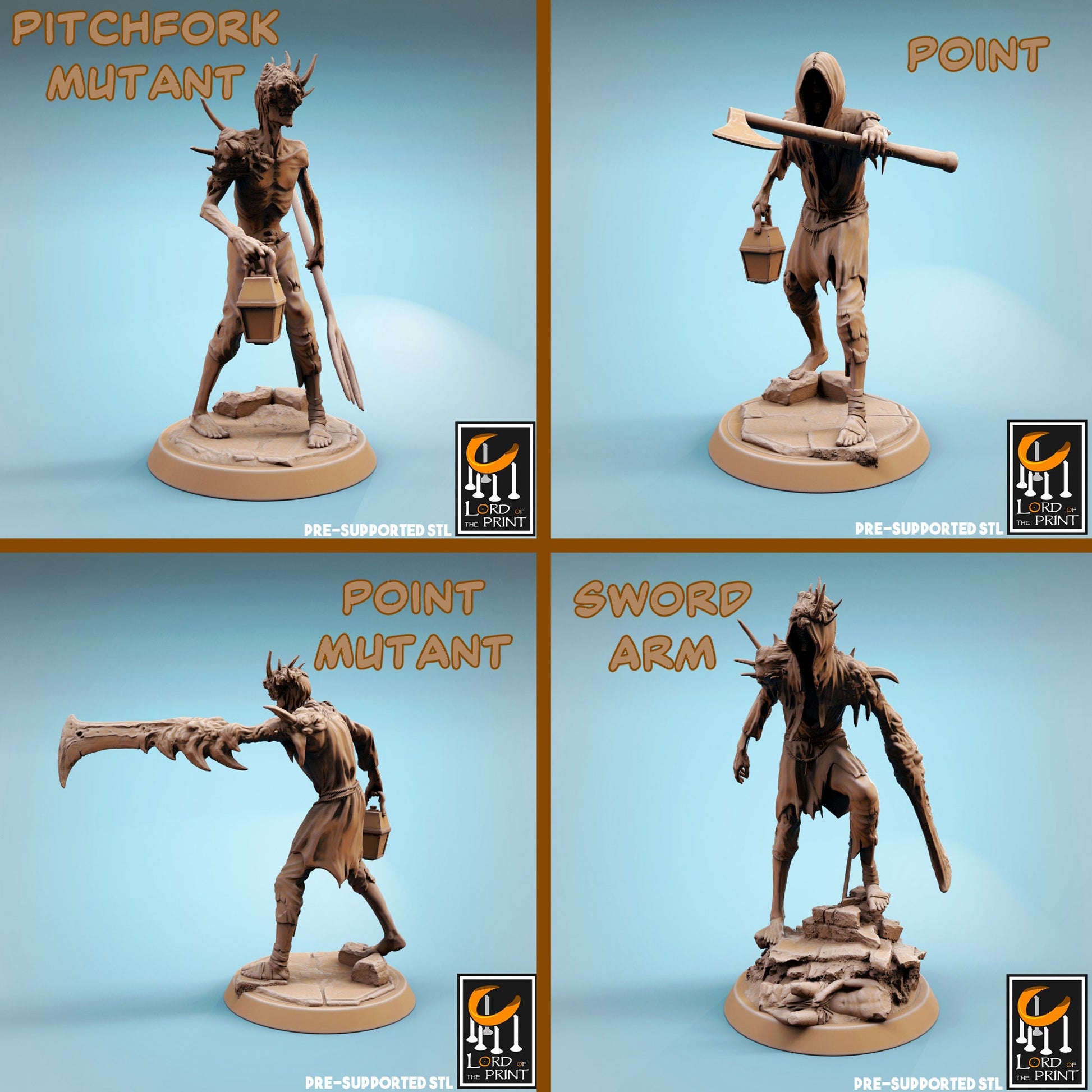 Corrupted Villagers | TABLETOP SCALE | TTRPG Monster Miniature | Rescale Miniatures