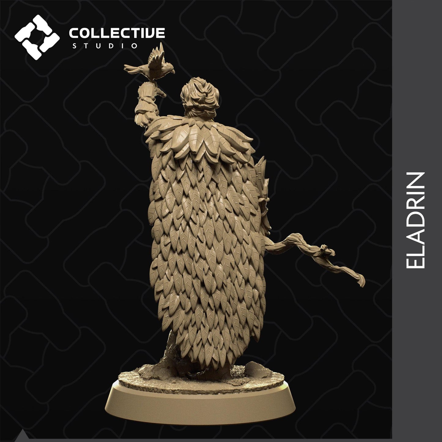 Eladrin Druid Wizard Warlock | Tabletop Gaming Mini or Display Figure | Collective Studio
