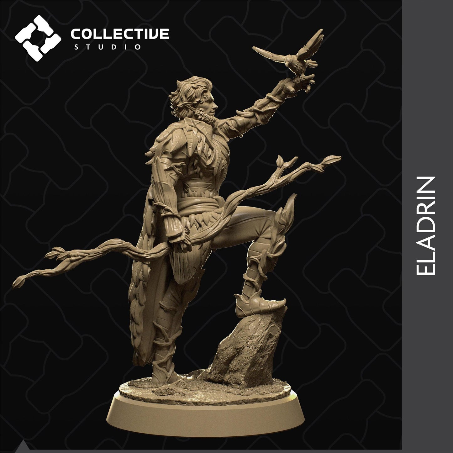 Eladrin Druid Wizard Warlock | Tabletop Gaming Mini or Display Figure | Collective Studio