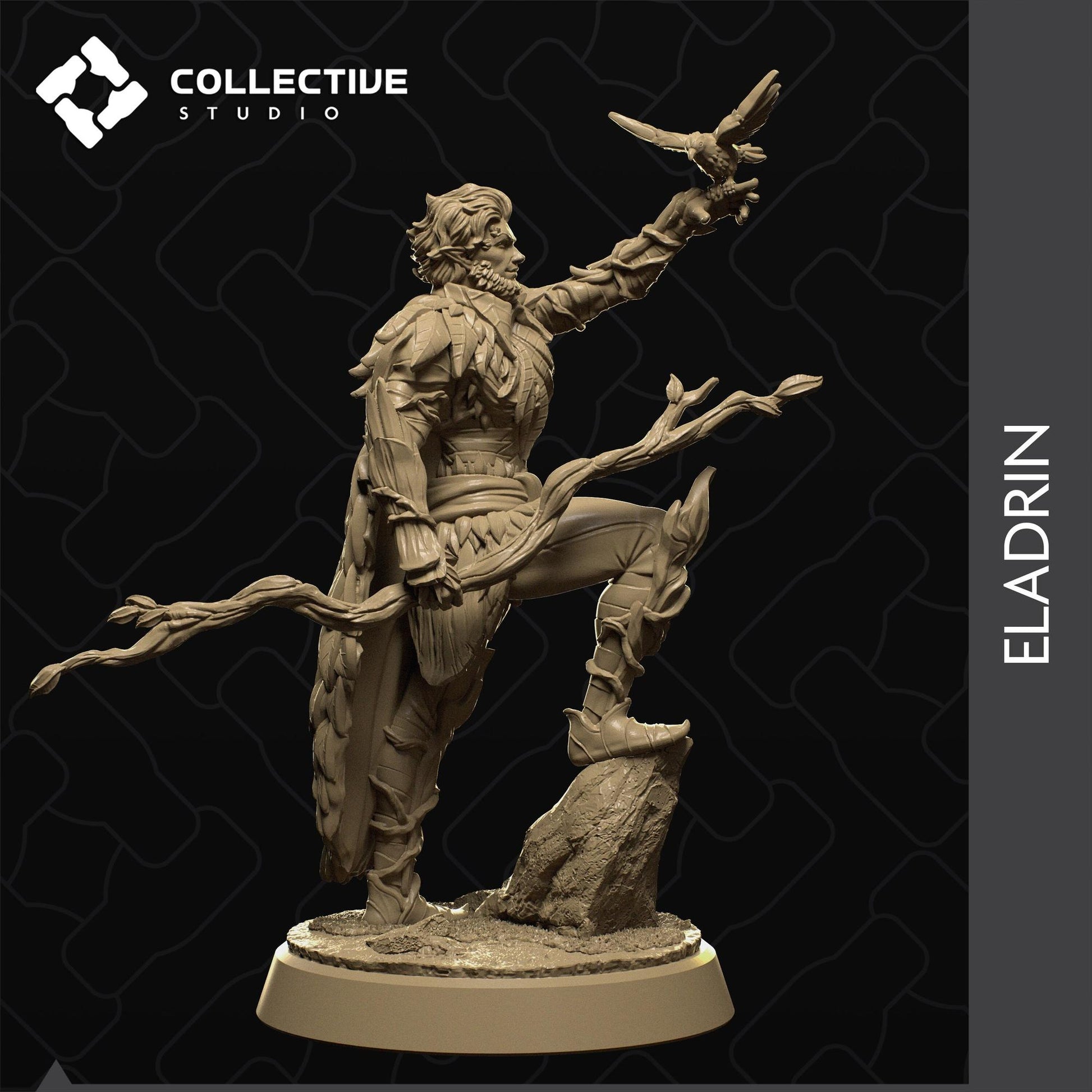 Eladrin Druid Wizard Warlock | Tabletop Gaming Mini or Display Figure | Collective Studio