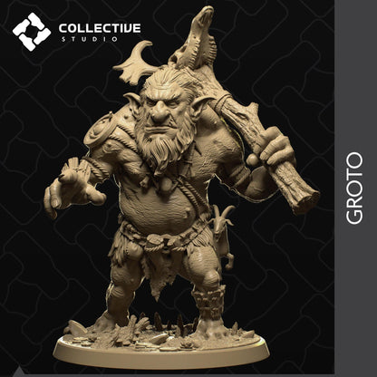 Groto, Giant Troll | Tabletop Gaming Mini or Display Figure | Collective Studio