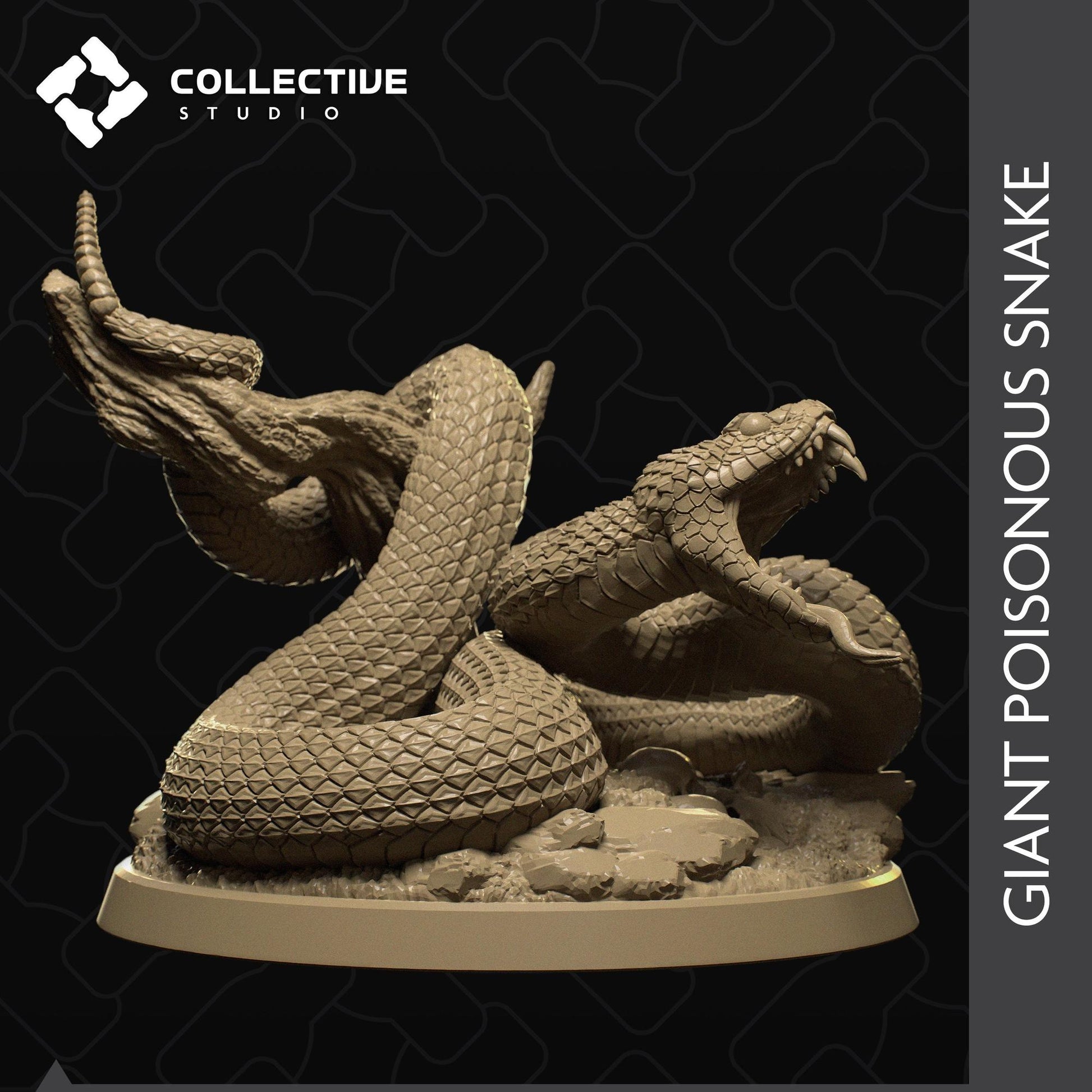 Giant Snake | Tabletop Gaming Mini or Display Figure | Collective Studio