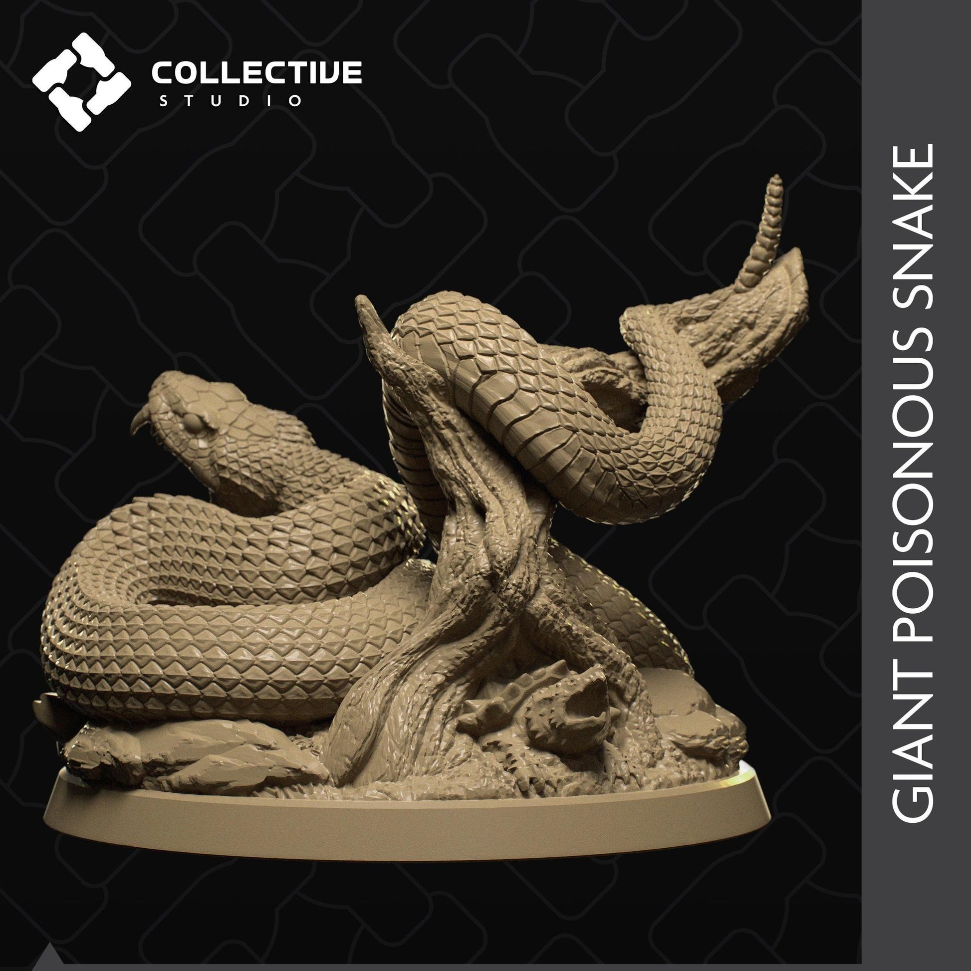 Giant Snake | Tabletop Gaming Mini or Display Figure | Collective Studio
