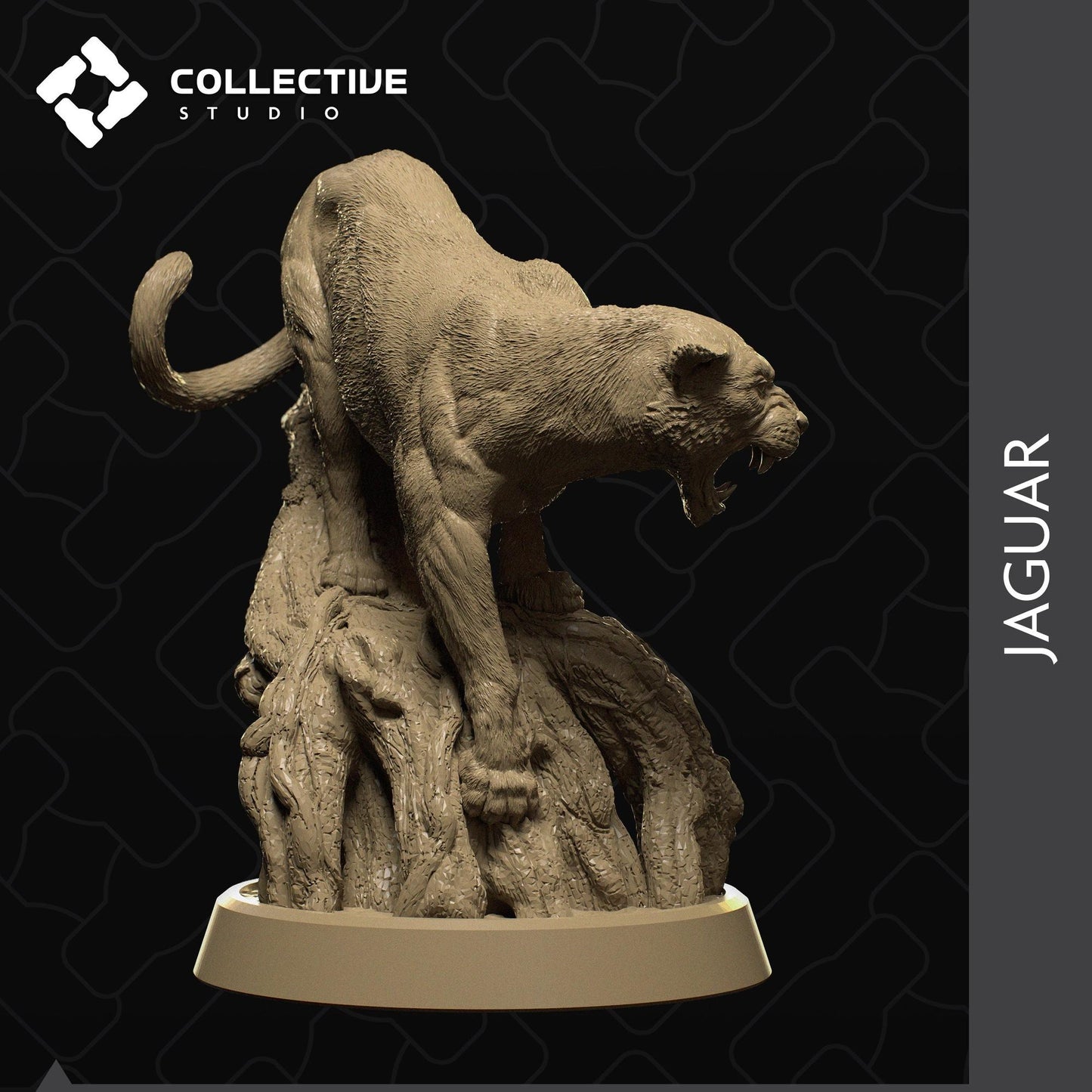 Jaguar, Big Cat in Tree | Tabletop Gaming Mini or Display Figure | Collective Studio