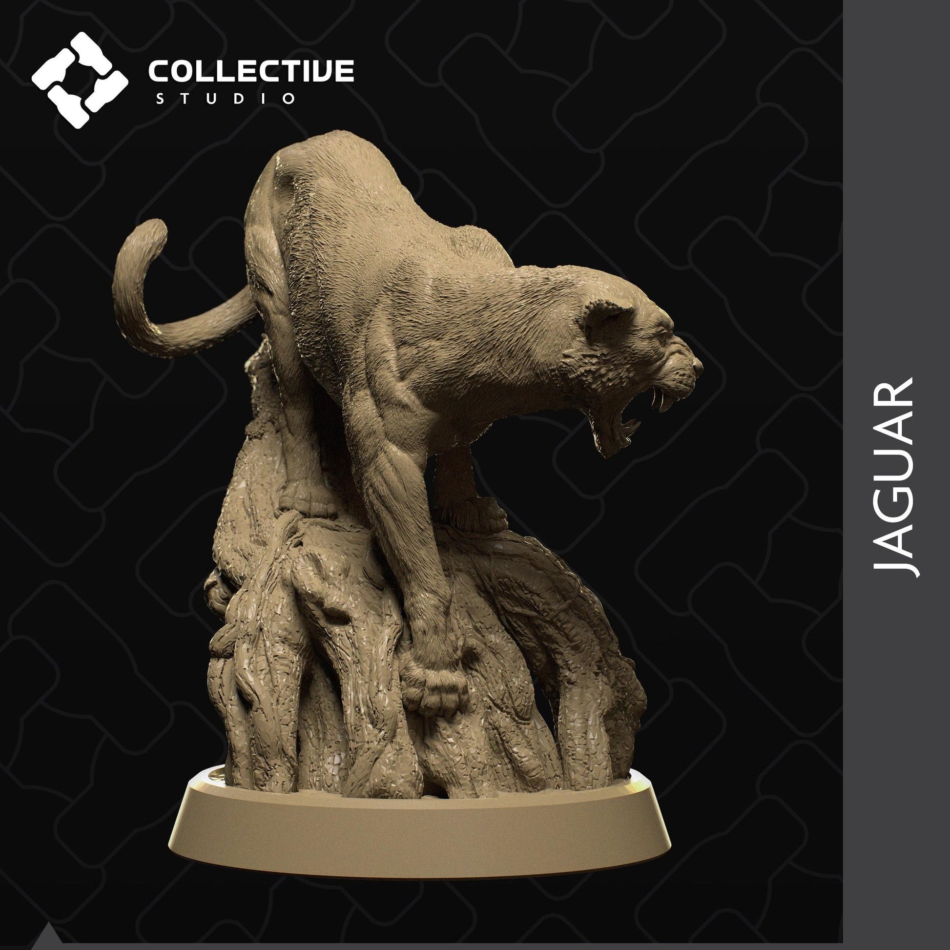 Jaguar, Big Cat in Tree | Tabletop Gaming Mini or Display Figure | Collective Studio